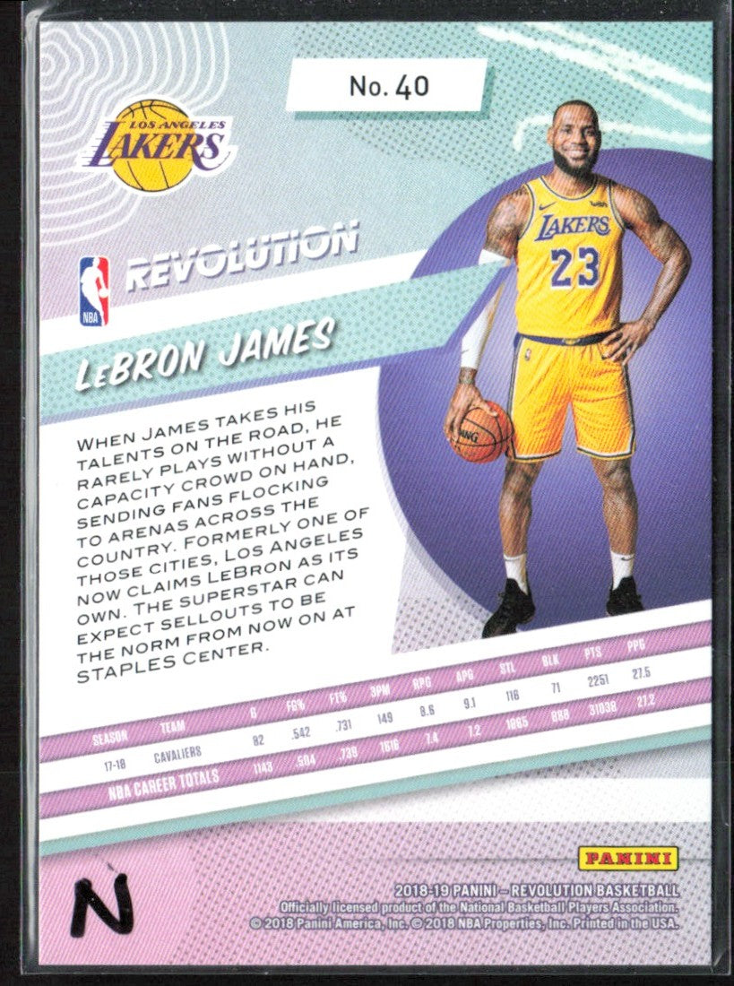 LeBron James 2018 Panini Revolution #40 Los Angeles Lakers