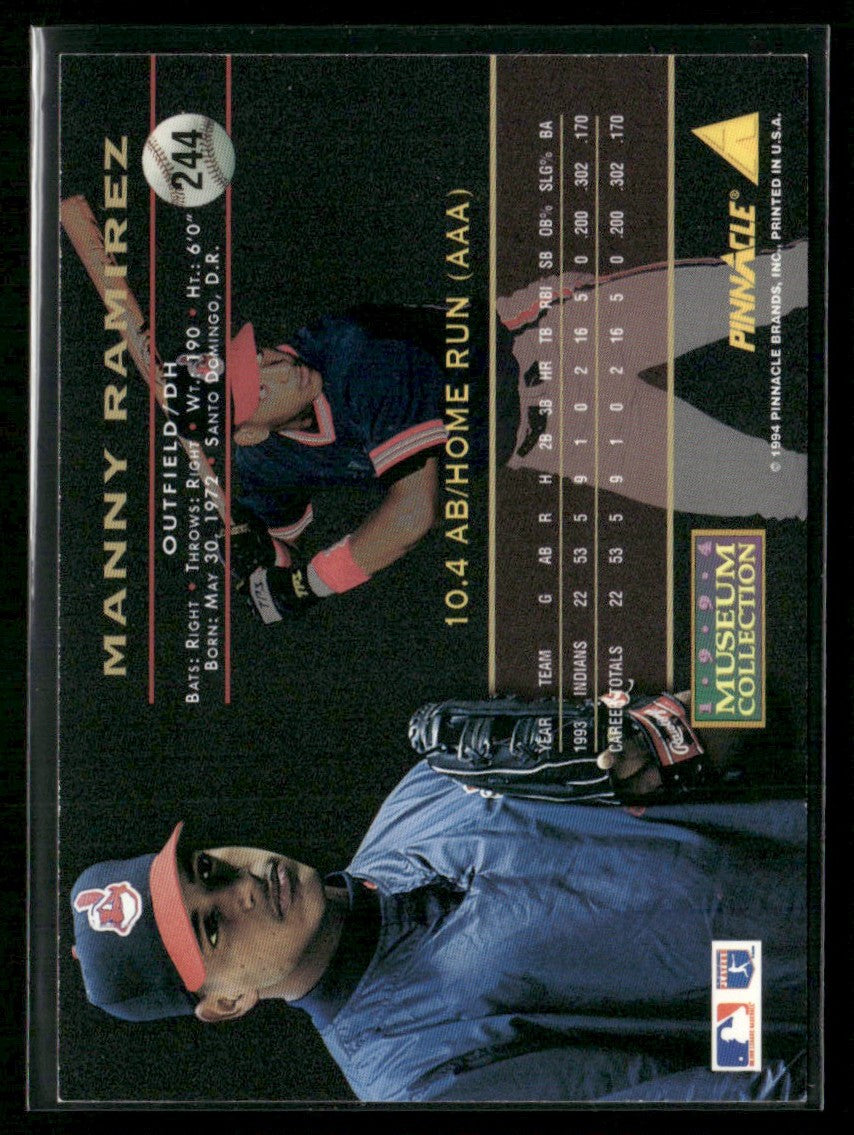 Manny Ramirez 1994 Pinnacle RC #244 Cleveland Indians