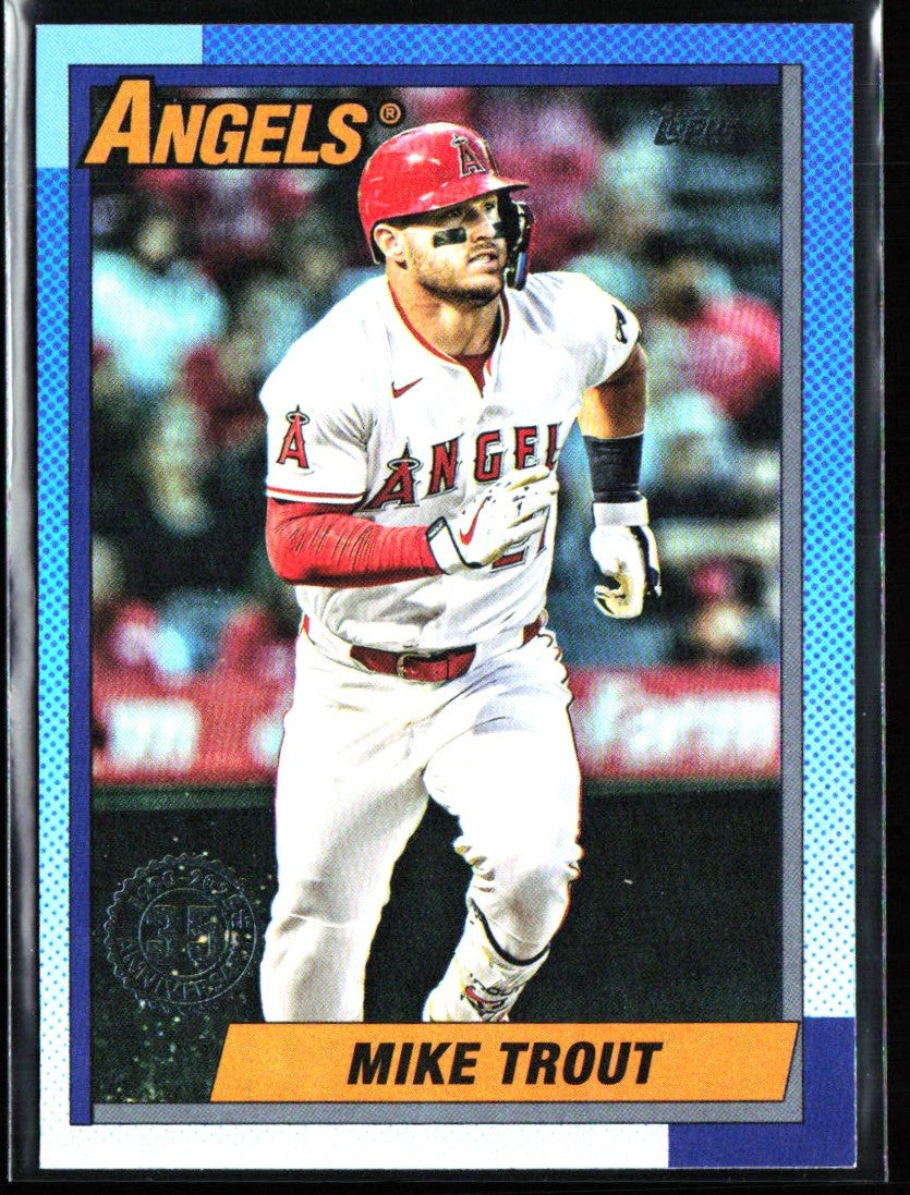 Mike Trout 2025 Topps 1990 Design #U90-38 Los Angeles Angels