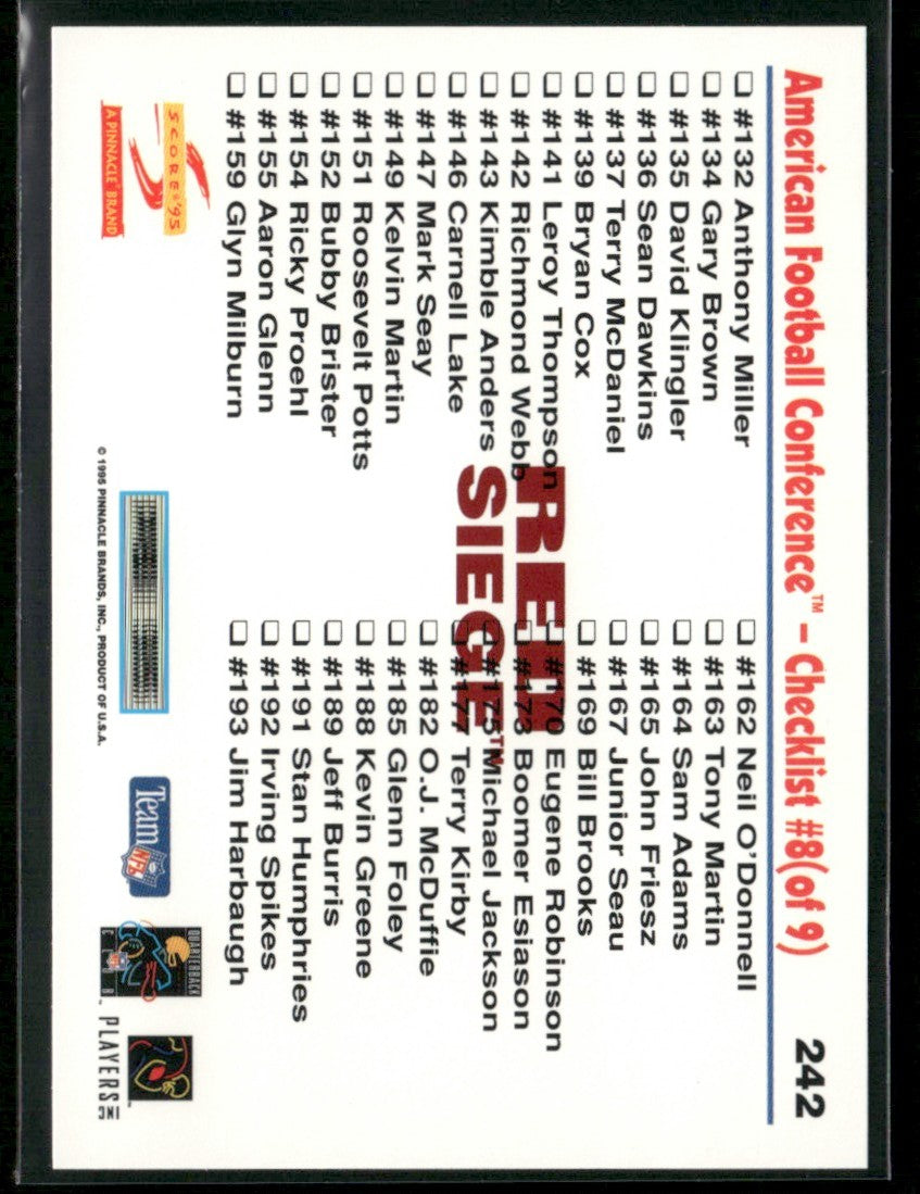 Dan Marino 1995 Score Red Siege #242 Miami Dolphins