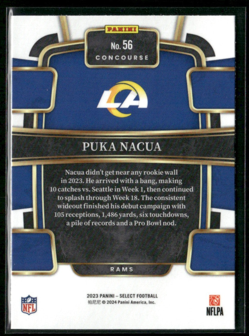 Puka Nacua 2023 Panini Select Concourse RC #56 Los Angeles Rams