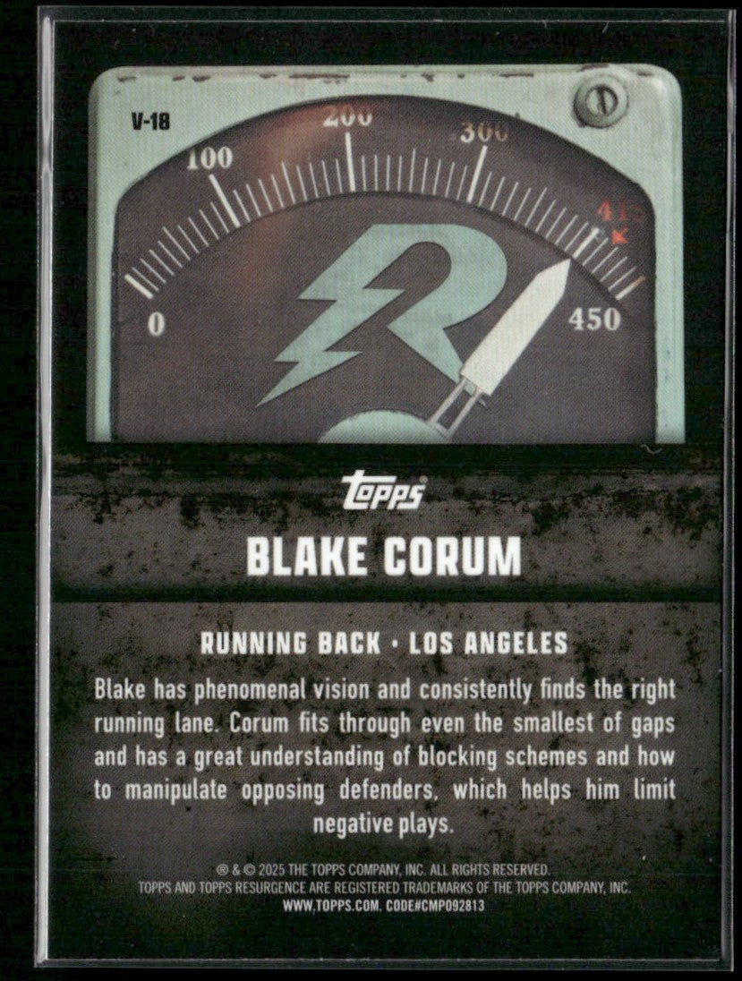 Blake Corum 2024 Topps Resurgence Voltaic RC #V-18 Los Angeles Rams