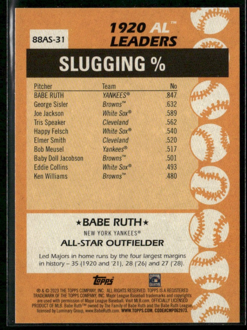 Babe Ruth 2023 Topps 1988 Baseball 35th Anniversary All-Stars #88AS-31