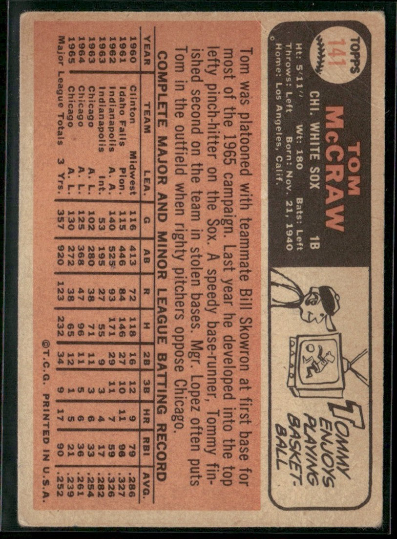 Tom McCraw 1966 Topps #141 Chicago White Sox
