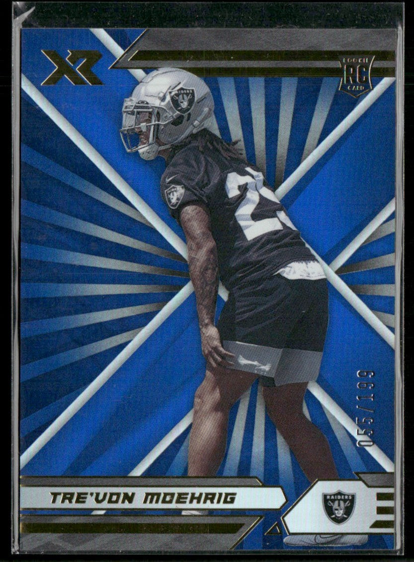 Tre'von Moehrig 2021 Panini XR Blue RC /199 #135 Las Vegas Raiders