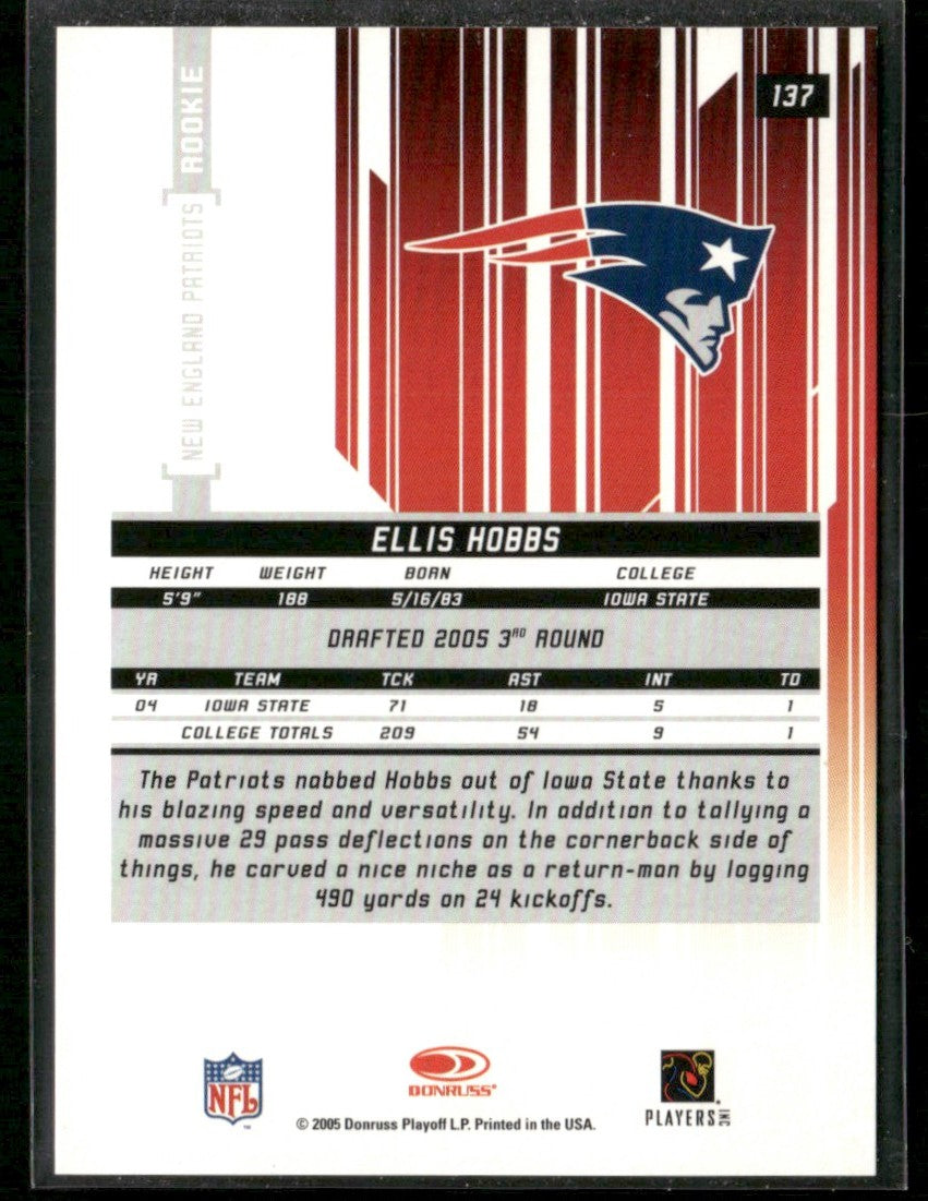 Ellis Hobbs 2005 Leaf Rookies & Stars Longevity RC /999 #137