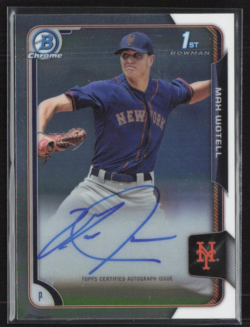 Max Wotell 2015 Bowman Draft Chrome 1st AUTO #BCA-MWO New York Mets