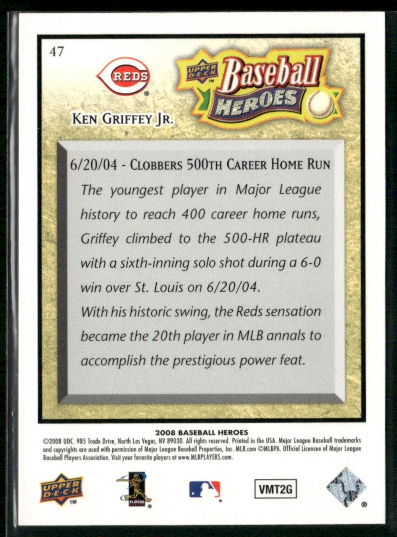 Ken Griffey Jr. 2008 Upper Deck Baseball Heroes #47 Cincinnati Reds