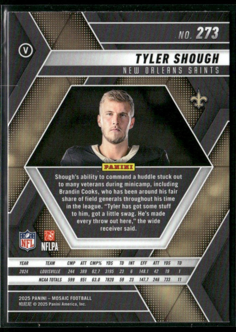 Tyler Shough 2025 Panini Mosaic Rookie Variations RC #273 New Orleans Saints