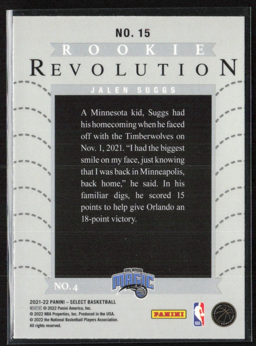 Jalen Suggs 2021 Panini Select Rookie Revolution RC #15 Orlando Magic