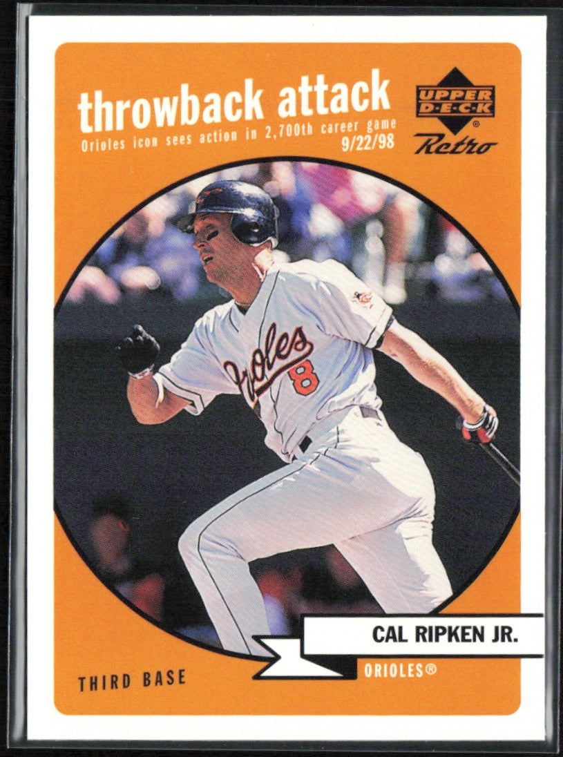 Cal Ripken Jr. 1999 Upper Deck Retro Throwback Attack #T11 Baltimore Orioles