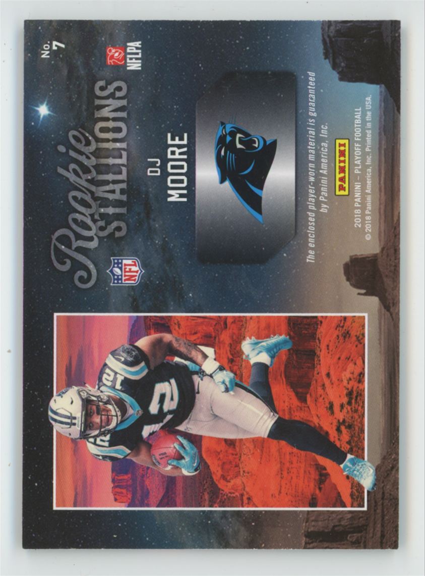DJ Moore 2018 Panini Playoff Rookie Stallions Jersey #7 Carolina Panthers