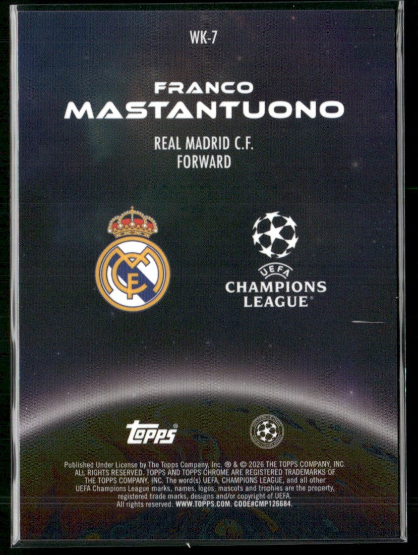 Franco Mastantuono 2025 Topps Chrome Wonderkids RC #WK-7