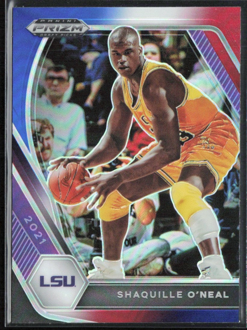Shaquille O'Neal 2021 Panini Prizm Draft Picks Red White Blue #84 LSU Tigers