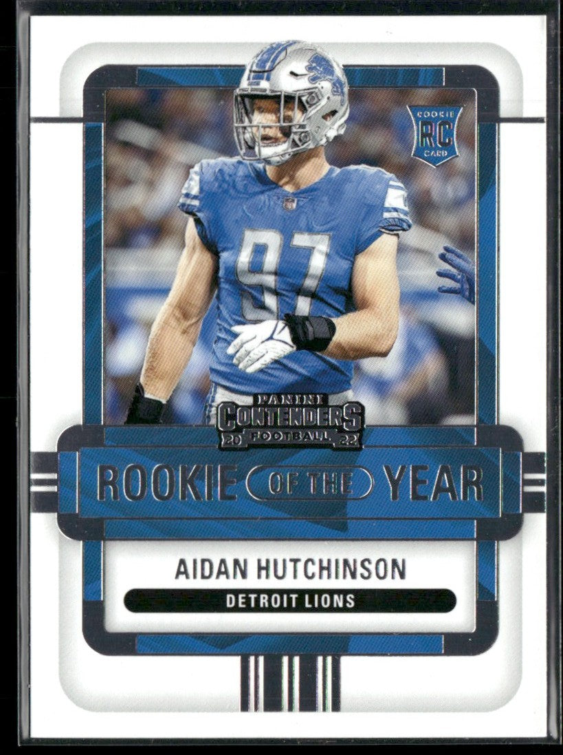 Aidan Hutchinson 2022 Panini Contenders Rookie of the Year RC #ROY-AHU