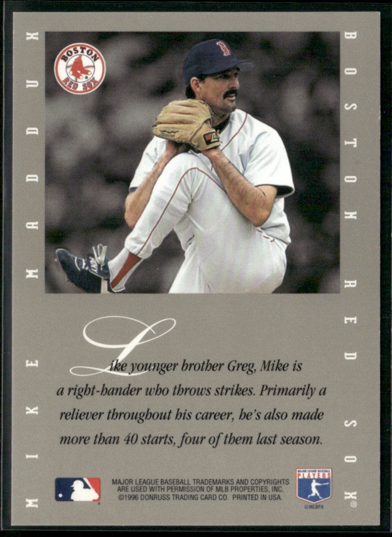 Mike Maddux 1996 Leaf Signature Series AUTO Boston Red Sox