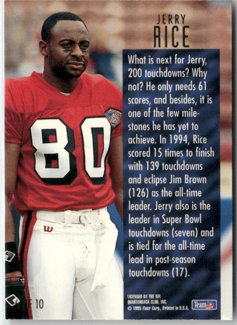 Jerry Rice 1995 Fleer Touchdown King #6 San Francisco 49ers
