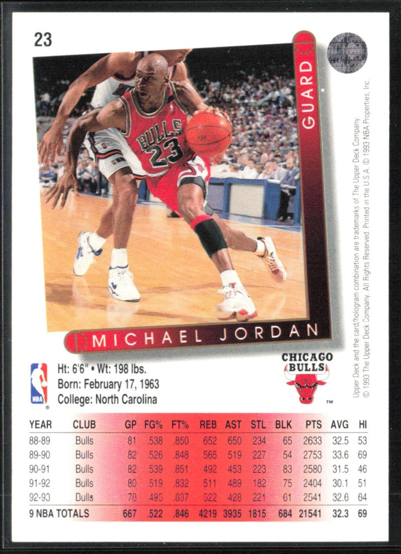 Michael Jordan 1993 Upper Deck #23 Chicago Bulls