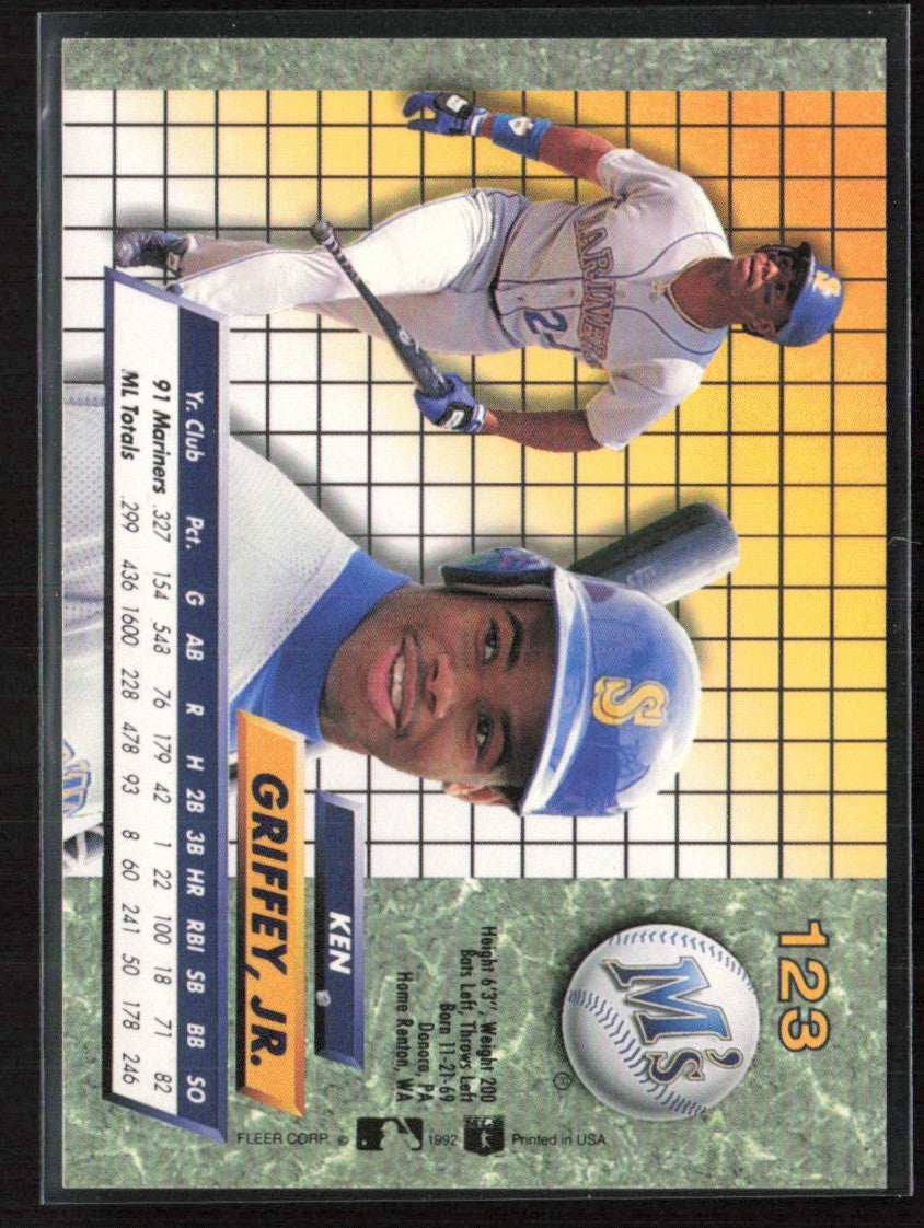 Ken Griffey Jr. 1992 Fleer Ultra #123 Seattle Mariners