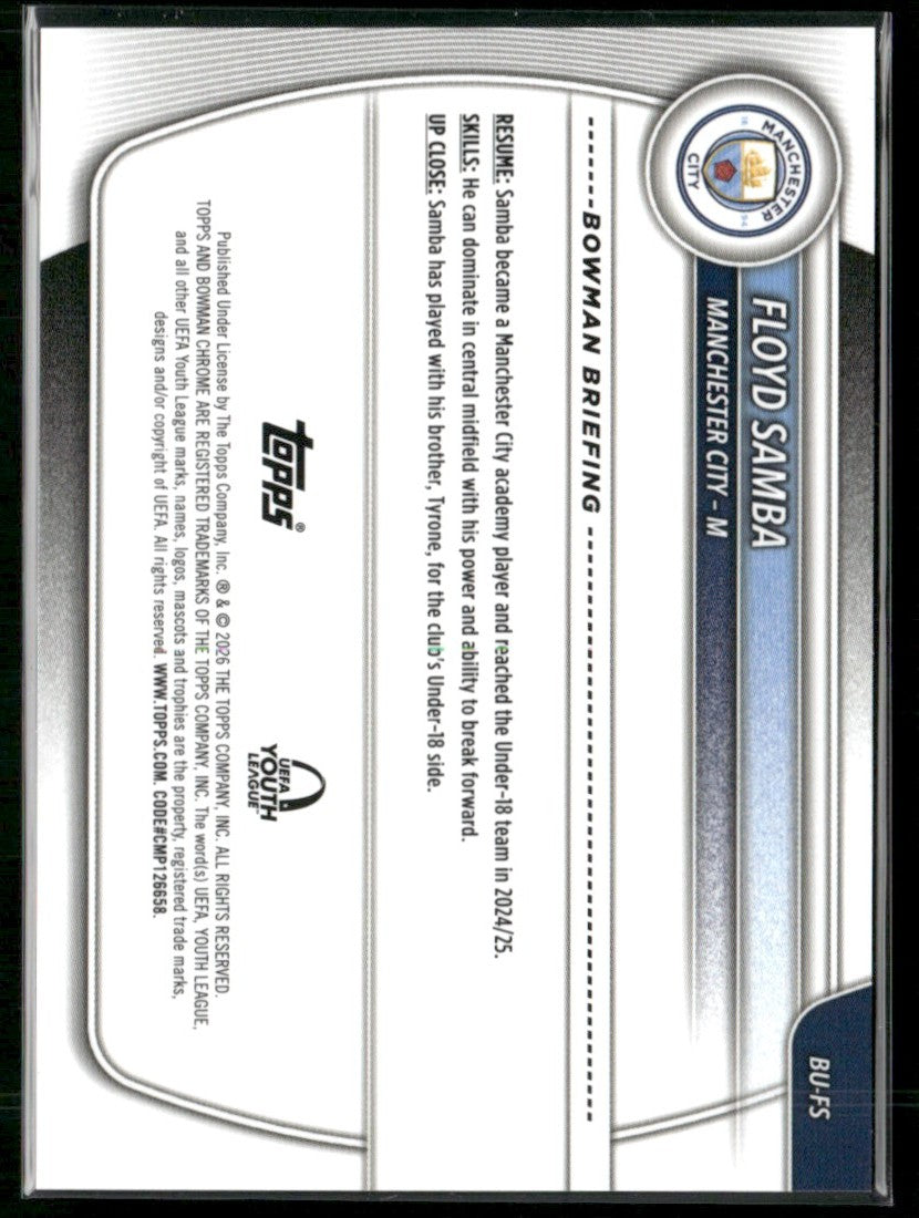 Floyd Samba 2025 Bowman Chrome Refractor UEFA Youth League #BU-FS