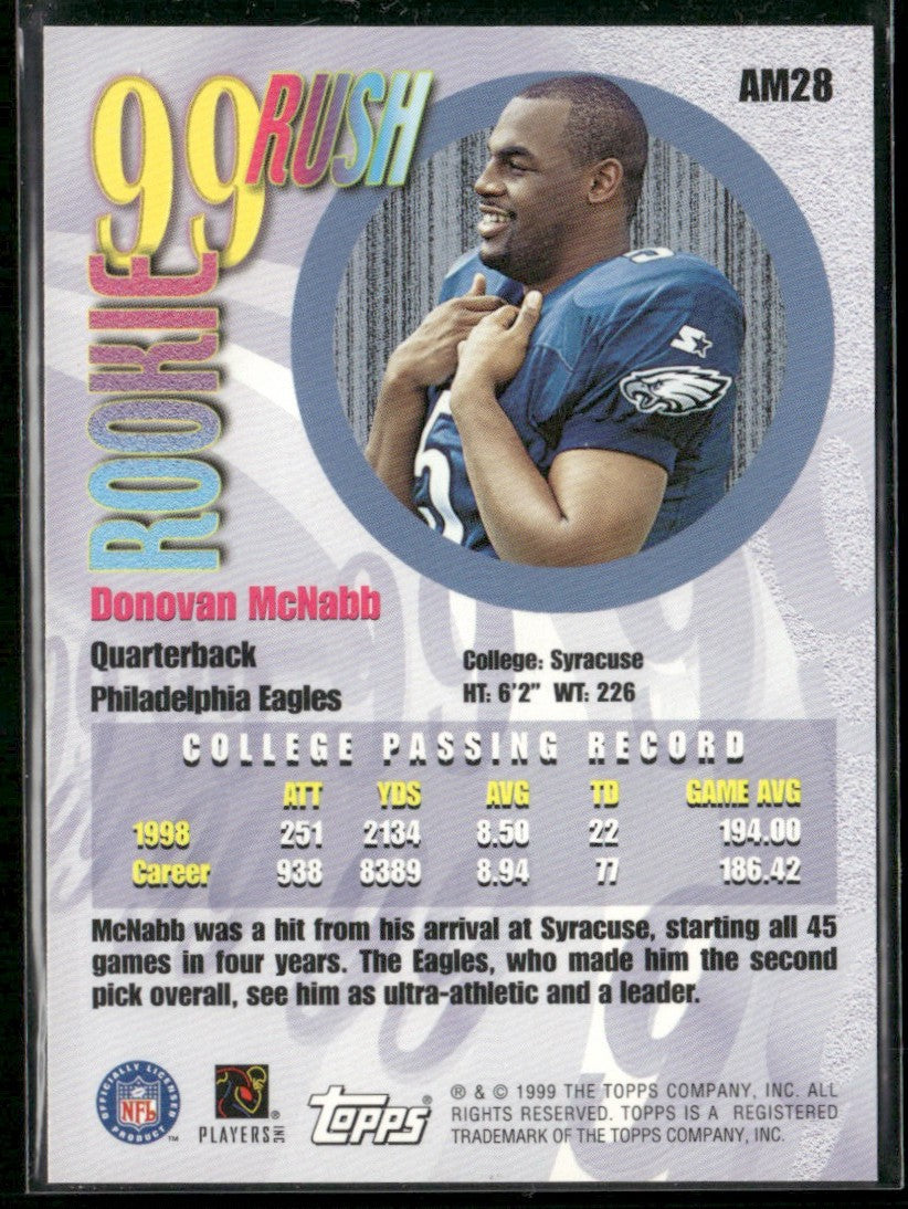 Donovan McNabb 1999 Topps Rookie Rush #AM28 Philadelphia Eagles