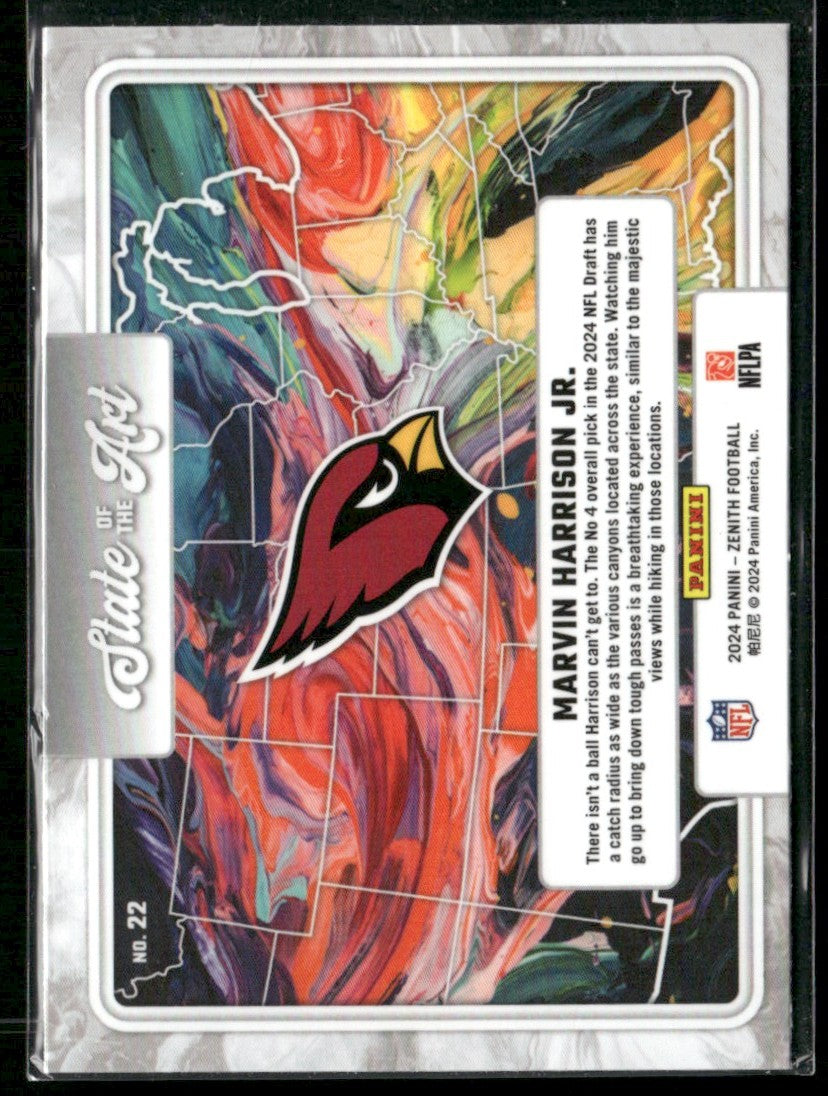 Marvin Harrison Jr. 2024 Panini Zenith State of the Art RC #22 Arizona Cardinals