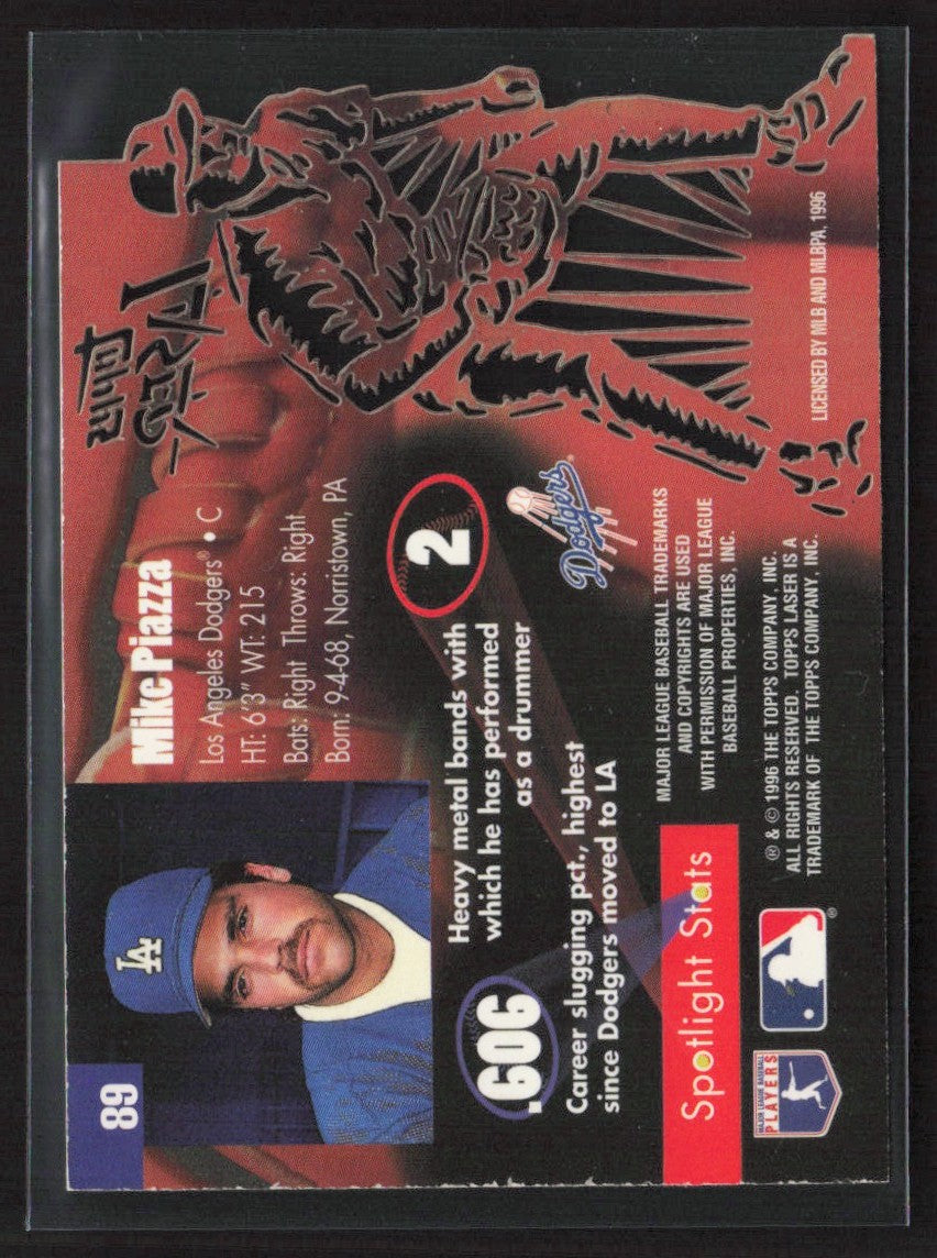 Mike Piazza 1996 Topps Laser #89 Los Angeles Dodgers