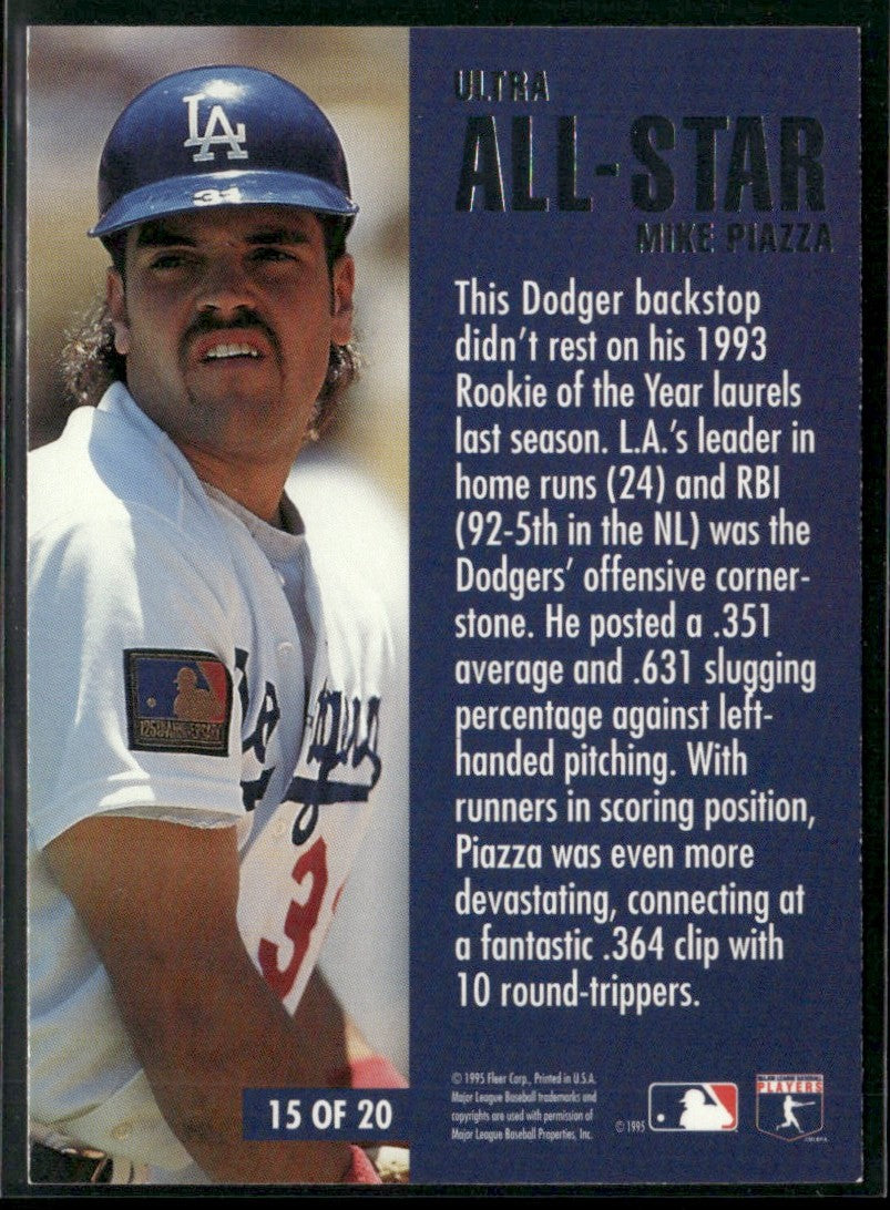 Mike Piazza 1995 Fleer Ultra All-Stars #15 Los Angeles Dodgers