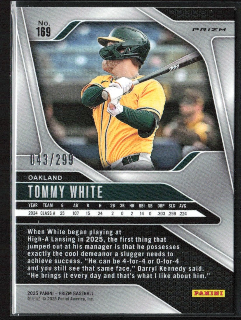 Tommy White 2025 Panini Prizm Red /299 #169 Oakland Athletics