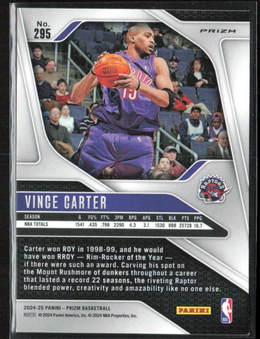 Vince Carter 2024 Panini Prizm Cracked Ice #295 Toronto Raptors