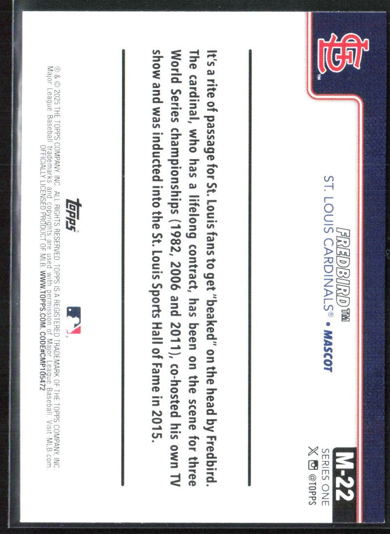 Fredbird 2025 Topps Mascots #M-22 St. Louis Cardinals