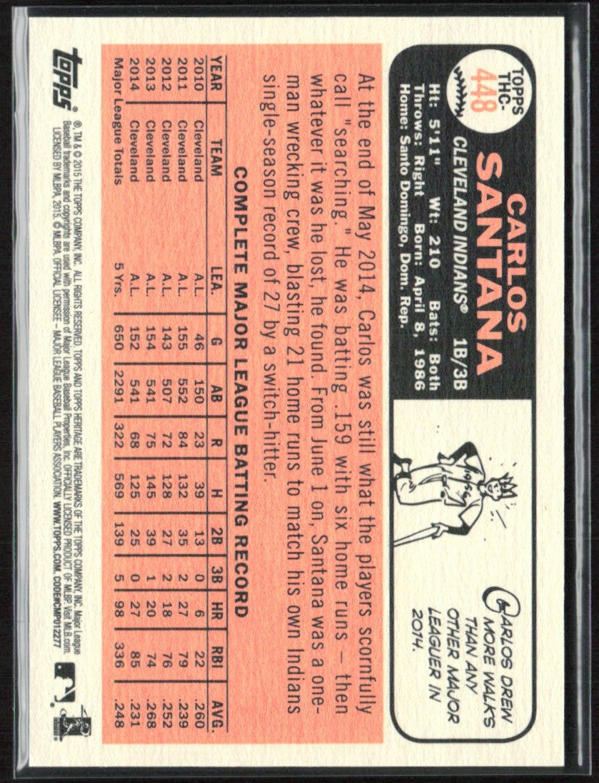 Carlos Santana 2015 Topps Heritage Chrome Purple Refractor #THC-448