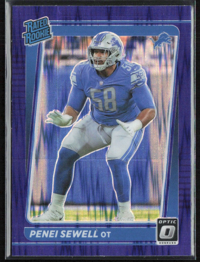 Penei Sewell 2021 Donruss Optic Purple Shock RC #260 Detroit Lions