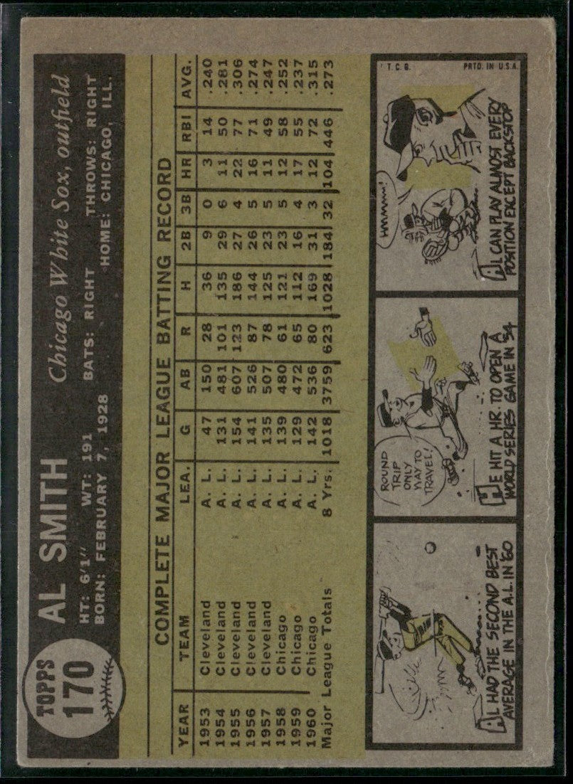 Al Smith 1961 Topps #170 Chicago White Sox