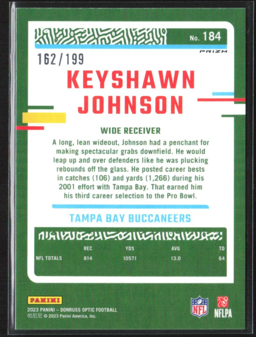 Keyshawn Johnson 2023 Donruss Optic Blue /199 #184 Tampa Bay Buccaneers