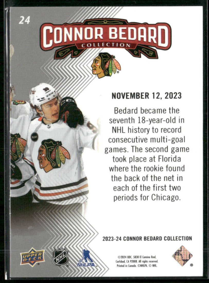 Connor Bedard 2023 Upper Deck Collection Highlights #24 Chicago Blackhawks