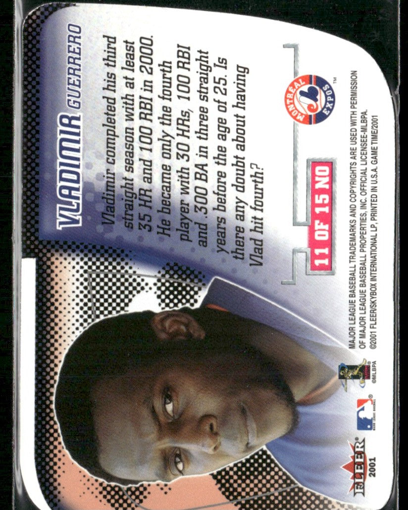 Vladimir Guerrero 2001 Fleer Game Time New Order #11NO Montreal Expos