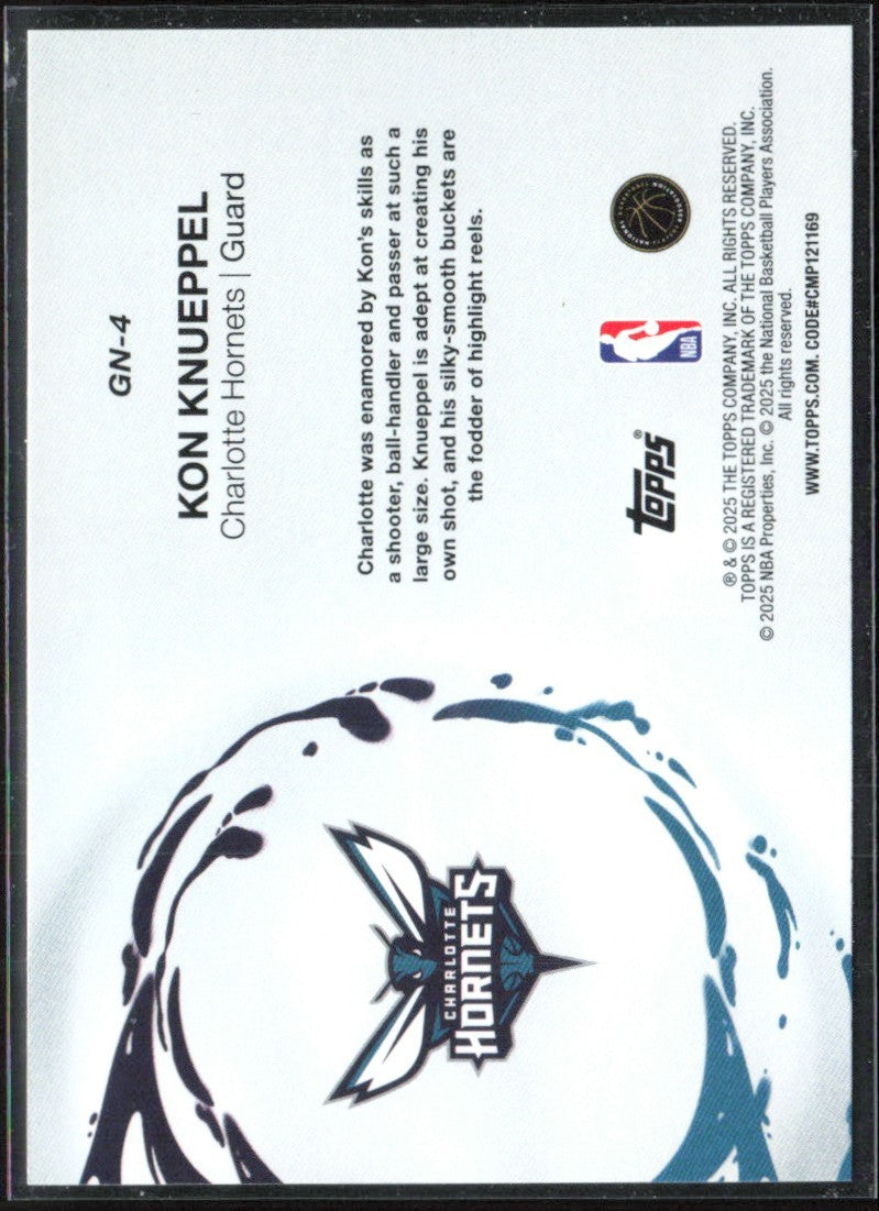 Kon Knueppel 2025 Topps Generation Now RC #GN-4 Charlotte Hornets
