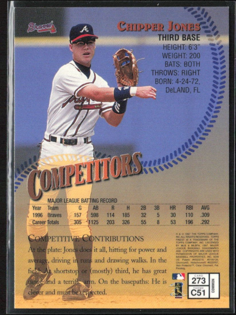Chipper Jones 1995 Topps Finest Competitors #273 Atlanta Braves
