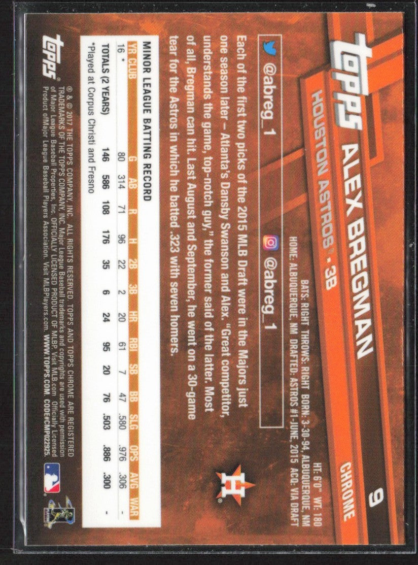 Alex Bregman 2017 Topps Chrome RC #9 Houston Astros