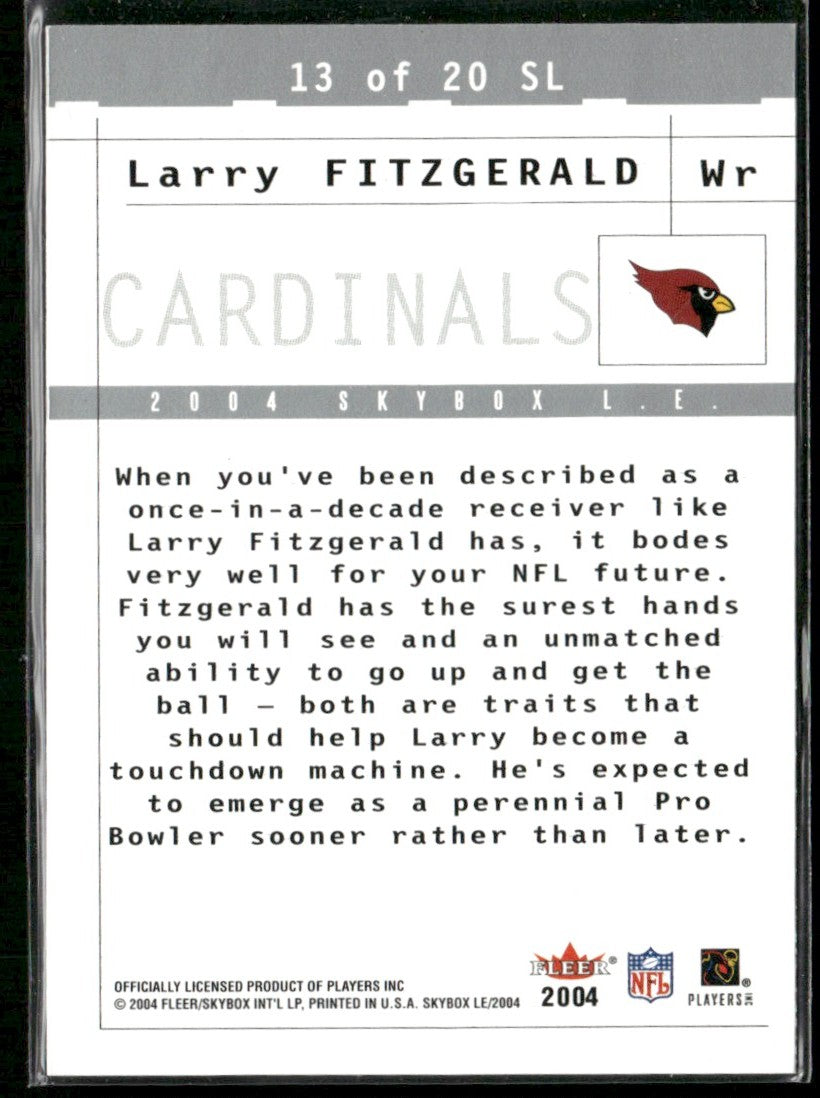 Larry Fitzgerald 2004 Fleer SkyBox Limited Edition Sky's the Limit RC #13
