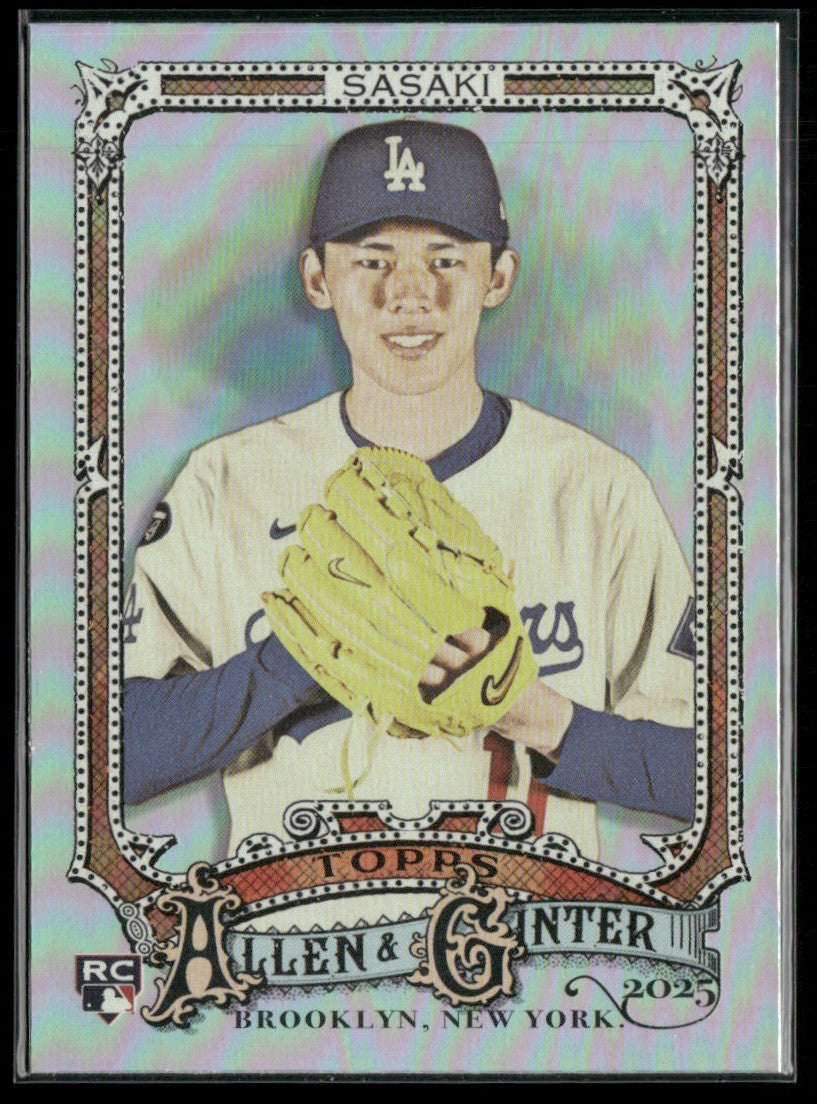 Roki Sasaki 2025 Topps Allen & Ginter Silver RC #92 Los Angeles Dodgers