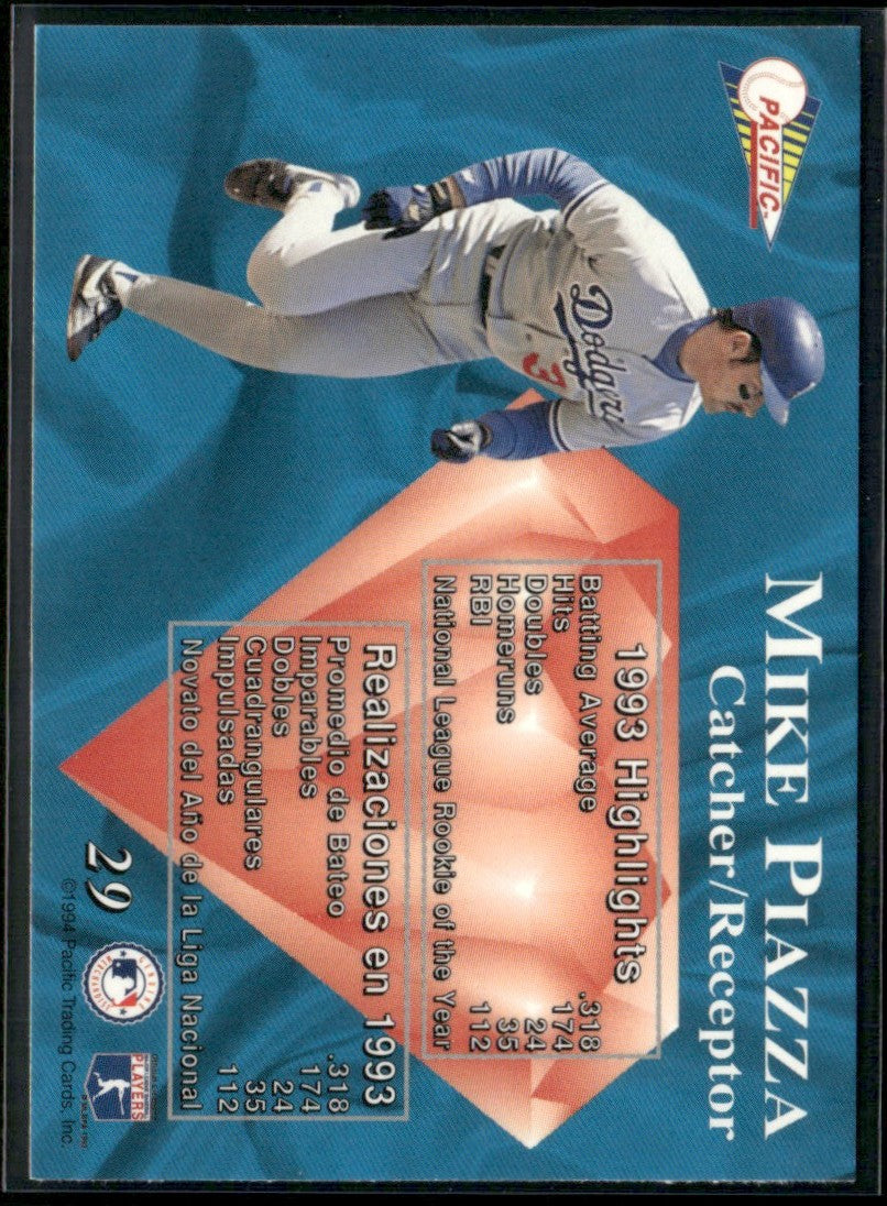 Mike Piazza 1994 Pacific Prisms #29 Los Angeles Dodgers