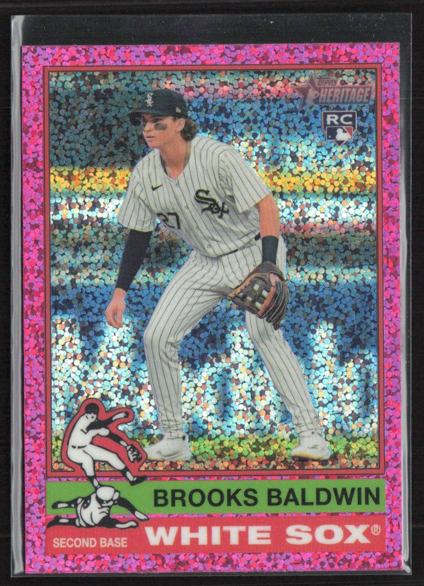 Brooks Baldwin 2025 Topps Heritage Chrome Pink Sparkle Refractor RC #234