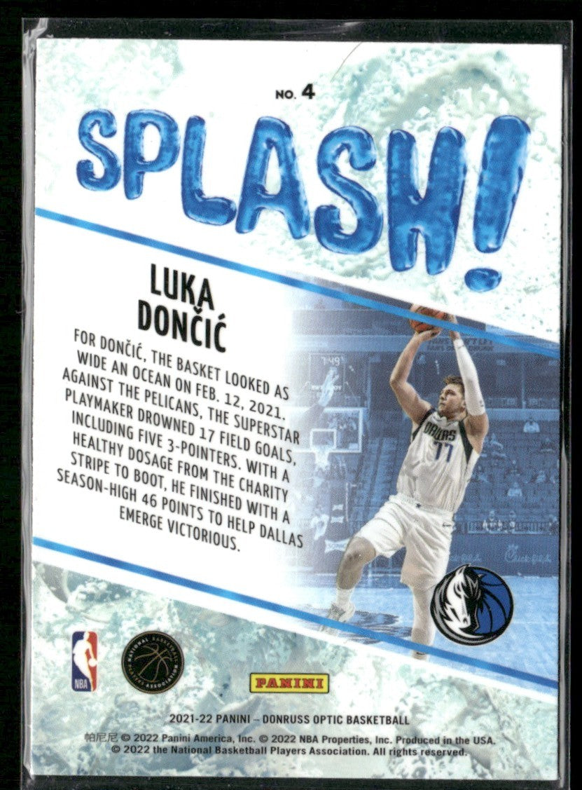 Luka Doncic 2021 Donruss Optic Splash! #4 Dallas Mavericks