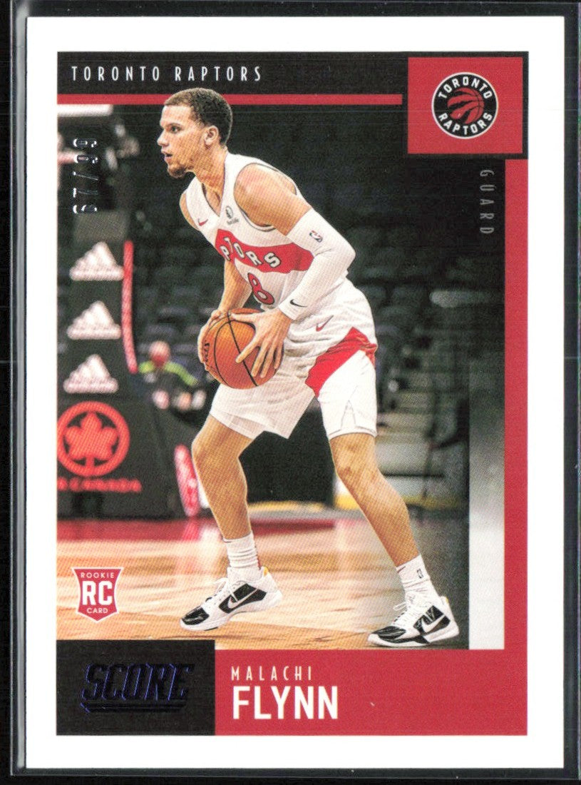 Malachi Flynn 2020 Panini Chronicles Score Blue RC /99 #622 Toronto Raptors
