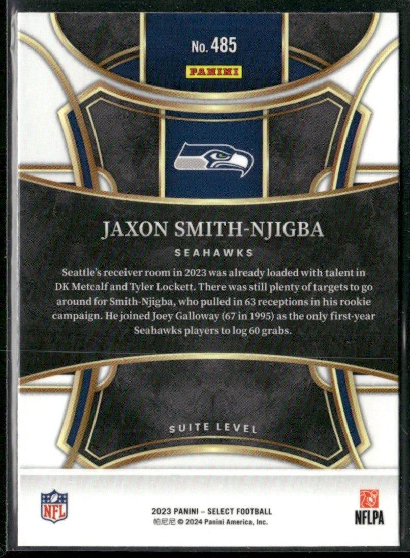 Jaxon Smith-Njigba 2023 Panini Select Suite RC #485 Seattle Seahawks
