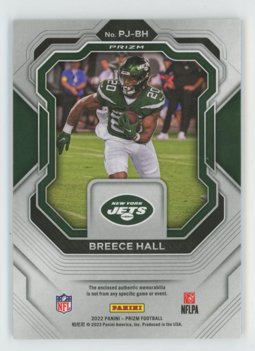 Breece Hall 2022 Panini Prizm RC Jersey #PJ-BH New York Jets