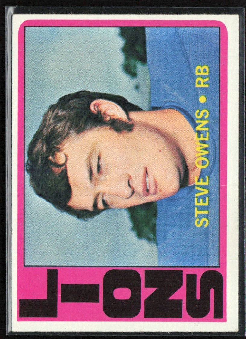 Steve Owens 1972 Topps RC #25 Detroit Lions