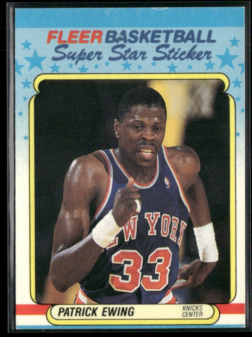 Patrick Ewing 1988 Fleer Stickers #5 New York Knicks